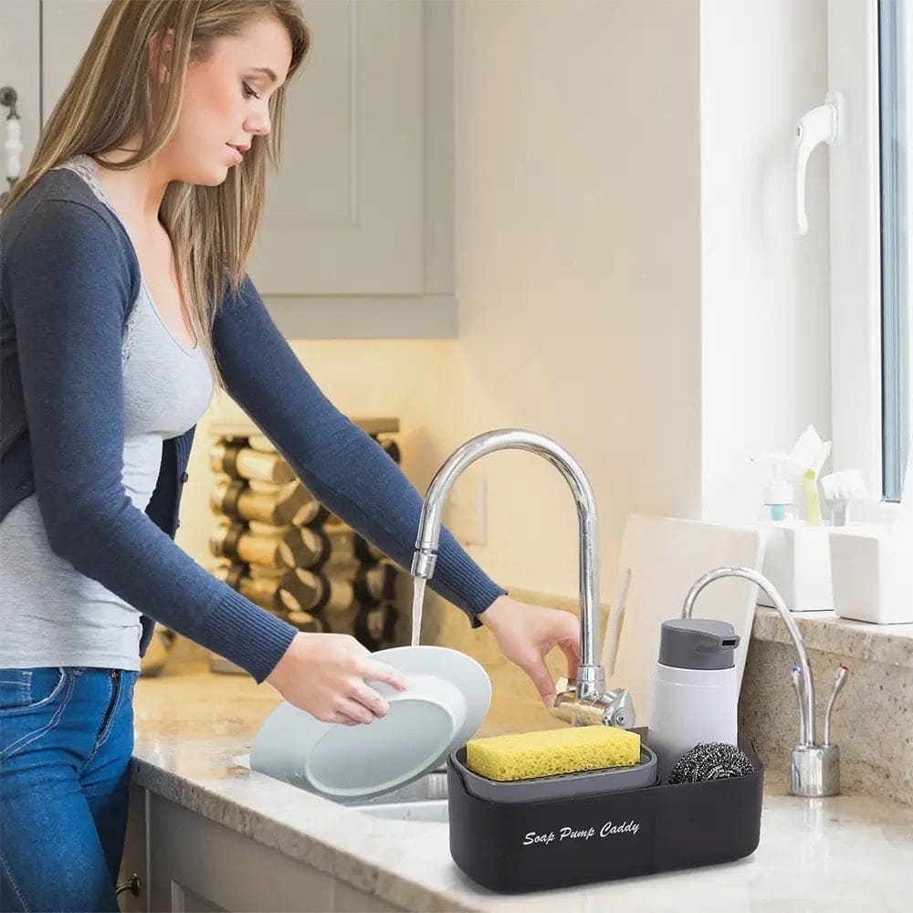 3 In 1 Soap Pump Dispenser, Sink Countertop Dishwashing Storage Box, Automatic Liquid Soap Dispenser, Caddy Soap Pump Dispenser, Kitchen Organizer Tools, Pot Detergent Press Dispenser, Soap Dispenser with Organizer, Soap Caddy Dispenser 3 In 1 Soap Pump Dispenser, Sink Countertop Dishwashing Storage Box, Automatic Liquid Soap Dispenser, Caddy Soap Pump Dispenser, Kitchen Organizer Tools, Pot Detergent Press Dispenser, Soap Dispenser with Organizer, Soap Caddy Dispenser